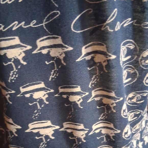 Authentic CHANEL Blue and Cream Script Blouse Size Small/Medium - Picture 10 of 16